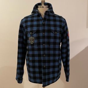 Vintage Polo Ralph Lauren Ski Patrol Flannel Wool Blend Shirt Jacket Size Large
